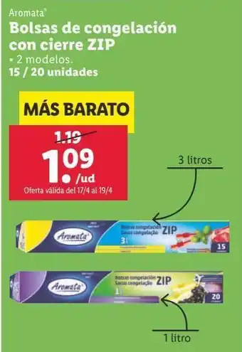 Lidl Bolsas de congelación oferta