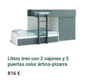 Merkamueble Litera tren con 2 cajones y 2 puertas color ártico-pizarra oferta