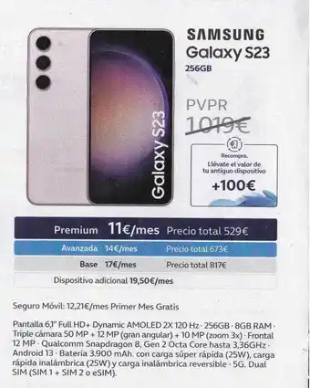 Movistar Samsung galaxy s23 256gb oferta