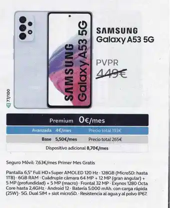 Movistar Samsung galaxy a53 5g oferta