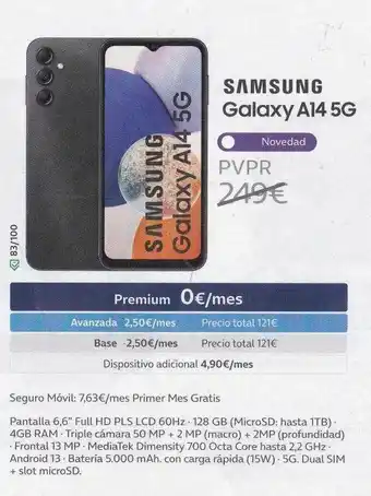 Movistar Samsung galaxy a14 5g oferta