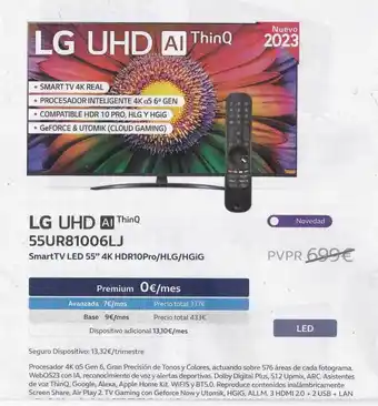 Movistar Lg uhd 55ur81006lj oferta