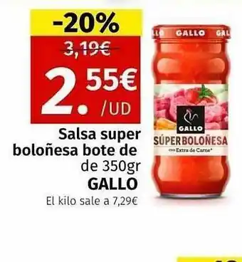 Maskom Supermercados Salsa super boloñesa bote de gallo oferta