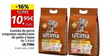 Maskom Supermercados Comida de perro croquetas medio-max de pollo o buey ultima oferta