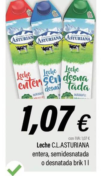 Cash Ifa Leche c.l. asturiana entera semidesnatada o desnatada oferta