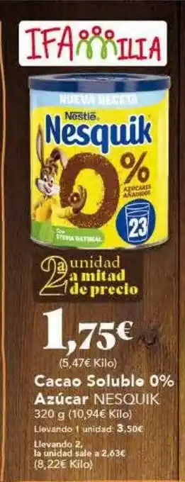 Gadis Cacao soluble 0% azúcar nesquik oferta