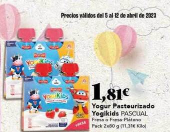 Gadis Yogur pasteurizado yogikids pascual oferta