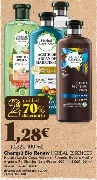 Gadis Champú bio renew herbal essences oferta