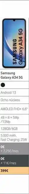Vodafone Samsung galaxy a34 5g oferta
