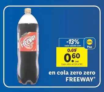 Lidl En cola zero zero freeway oferta