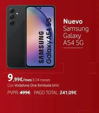 Vodafone Nuevo samsung galaxy a54 5g oferta