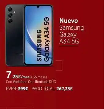 Vodafone Nuevo samsung galaxy a34 5g oferta