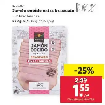 Lidl Realvalle jamón cocido extra braseado oferta