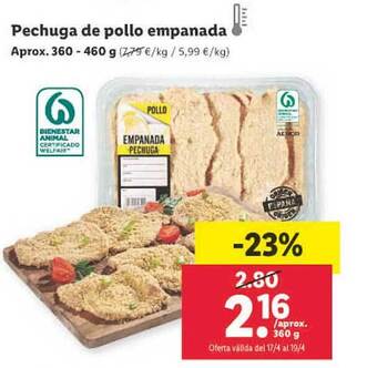 Lidl Pechuga de pollo empanada oferta