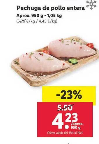 Lidl Pechuga de pollo entera oferta