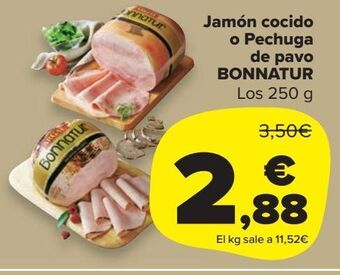 Carrefour Market Jamón cocido o pechuga de pavo bonnatur oferta
