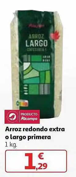 Alcampo Arroz redondo extra o largo primera oferta