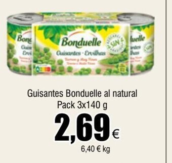 FROIZ Guisantes Bonduelle Al Natural Pack 3x140g oferta