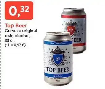 Suma Supermercados Top beer cerveza original o sin alcohol oferta