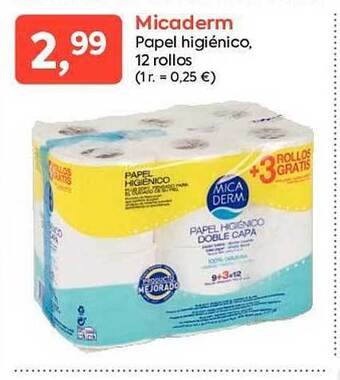 Suma Supermercados Micaderm papel higiénico 12 rollos oferta