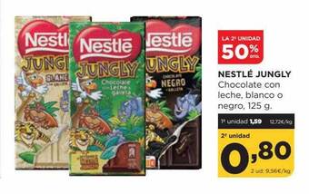 Alimerka La 2a unidad 50% dto nestlé jungly chocolate con leche blanco o negro oferta