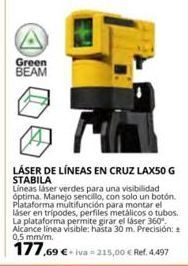 Coferdroza Green beam láser de líneas en cruz lax50 g stabila lineas láser verdes para una visibilidad óptima. manejo sencillo, con so oferta