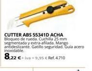 Coferdroza Cutter abs 55341d acha bloqueo de rueda. cuchilla 25 mm segmentada y extra-afilada. mango antideslizante. gatillo seguridad. oferta
