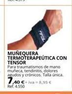 Coferdroza Prel muñequera termoterapeutica con tensor para traumatismos de mano muñeca, tendinitis, dolores agudos y crónicos. talla oferta