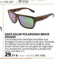 Coferdroza Gafa solar polarizada brave pegaso con protectores laterales extraibles que protegen la vista y contorno de ojos, evitando oferta