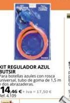 Coferdroza Kit regulador azul butsir para botellas azules con rosca universal, tubo de goma de 1,5 m y dos abrazaderas 14,46 €-iva-17, oferta