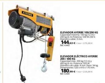Coferdroza Elevador eléctrico ayerbe oferta