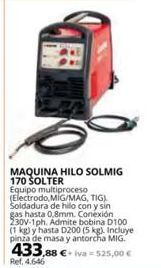 Coferdroza Maquina hilo solmig 170 solter equipo multiproceso (electrodo, mig/mag, 1 tig soldadura de hilo con y sin gas hasta 0,8mm. co oferta