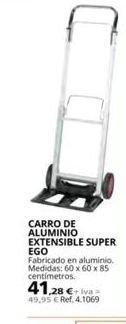 Coferdroza Carro de aluminio extensible super ego fabricado en aluminio. medidas: 60 x 60 x 85 centímetros. 41,28 € va 49,95 € ref. 4 oferta