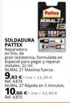 Coferdroza Pattex nural27 soldadura pattex reparadora en frio, de gran resistencia, formulada en especial para pegar y reparar metale oferta