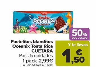 Carrefour Pastelitos blanditos oceanix tosta rica cuétara oferta