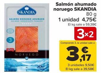 Carrefour Salmón ahumado noruego skandia oferta