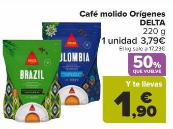 Carrefour Café molido orígenes delta oferta