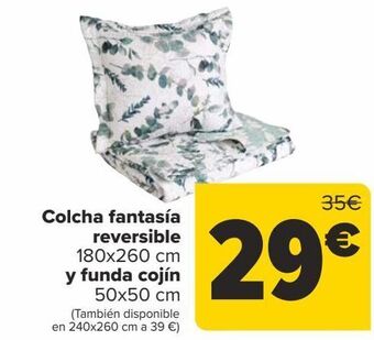 Carrefour Colcha fantasía reversible y funda cojín oferta