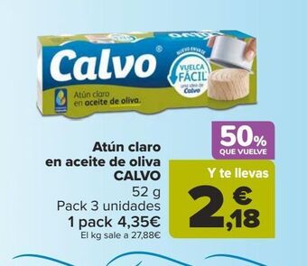 Carrefour Atún claro en aceite de oliva calvo oferta