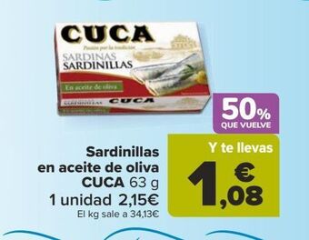 Carrefour Sardinillas en aceite de oliva cuca oferta