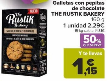 Carrefour Galletas con pepitas de chocolate the rustik bakery oferta