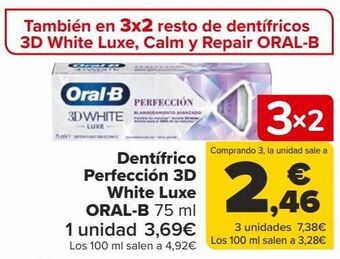 Carrefour Dentífrico perfección 3d white luxe oral-b oferta