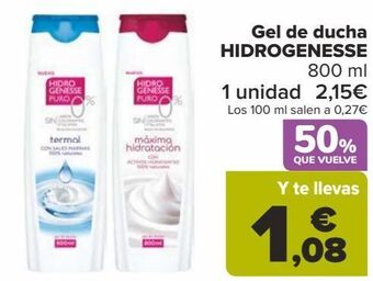 Carrefour Gel de ducha hidrogenesse oferta