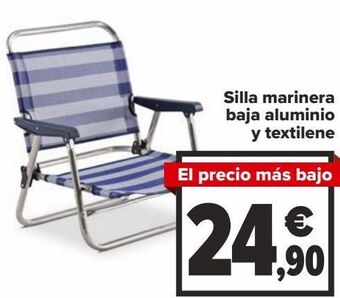 Carrefour Silla marinera baja aluminio y textilene oferta