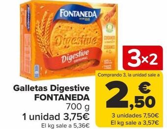 Carrefour Galletas digestive fontaneda oferta