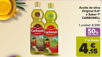 Carrefour Aceite de oliva original 0,4º o sabor 1º carbonell oferta