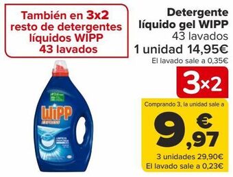 Carrefour Detergente líquido gel wipp oferta