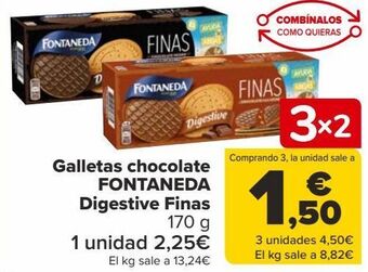 Carrefour Galletas chocolate fontaneda digestive finas oferta
