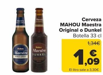 Carrefour Cerveza mahou maestra original o dunkel oferta