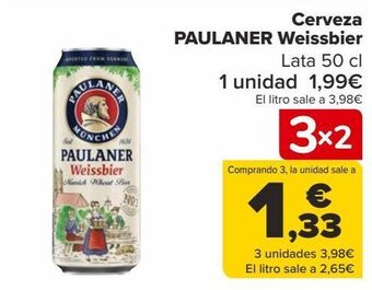 Carrefour Cerveza paulaner weissbier oferta